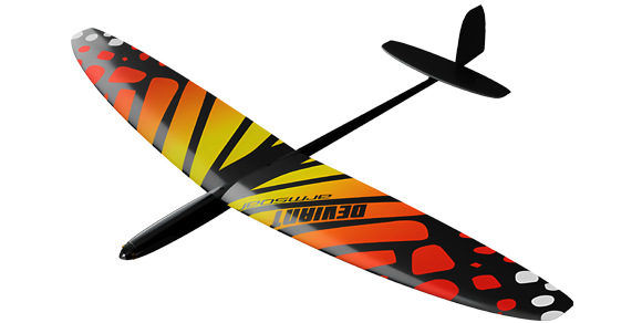 Deviant 1m one-piece wing electric glider