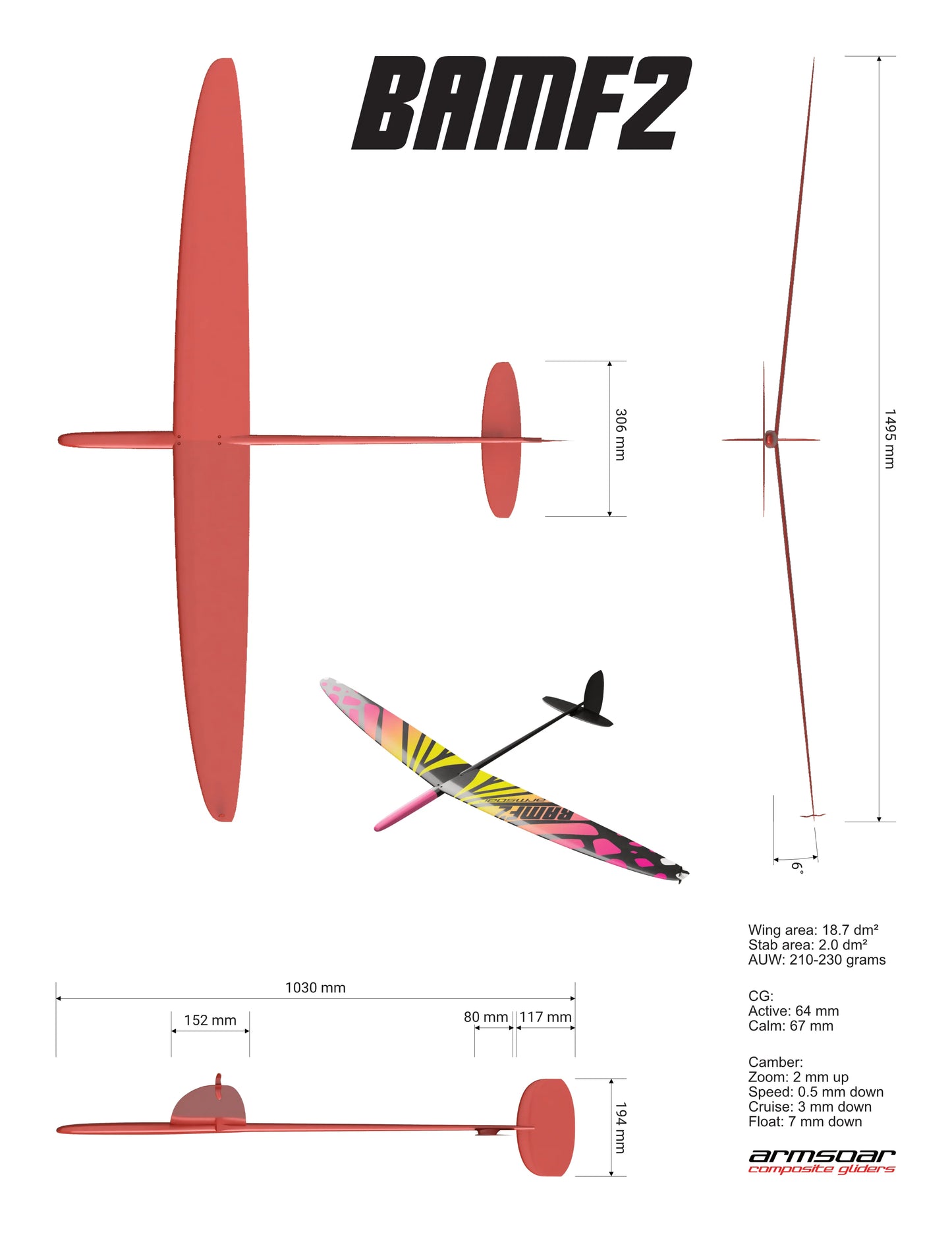 Bamf 2 1.5m two-piece wing DLG